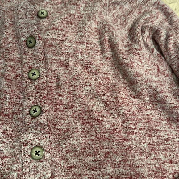 Heathered Button-Up Sweatshirt - Picture 2 of 2